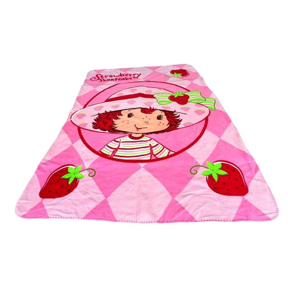 Vintage 2003 Strawberry Shortcake Blanket Throw 62 in x 44 Y2K Christmas Gift - Picture 2 of 12